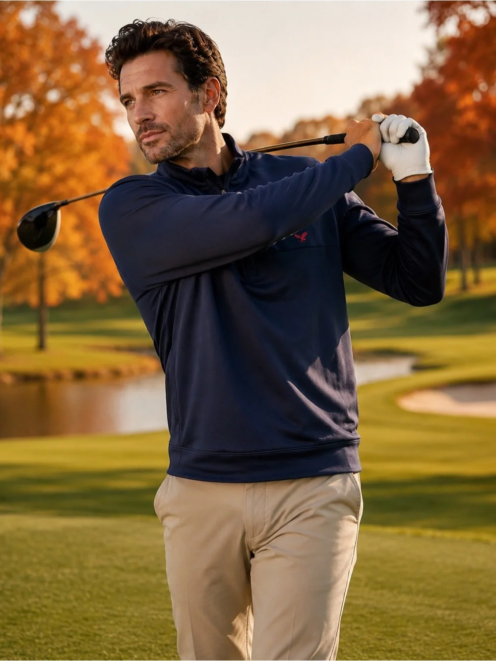 Men’s Golf Gen.CA. Navy Quarter-Zip Pullover Large